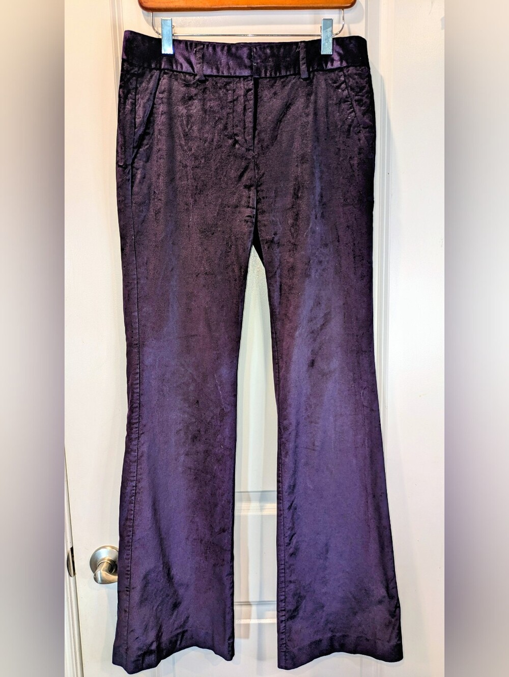 Body by Victoria Kate Fit Velvet Pants 4 Purple Bootcut Y2K